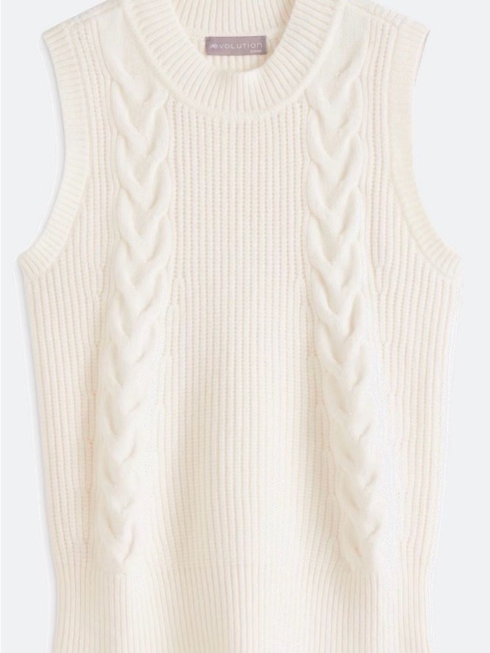 Evolution Cream Cable Knit Sleeveless Tank Top